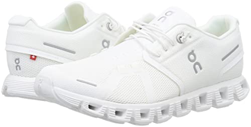 On Men's Cloud 5 Sneakers, All White, 10