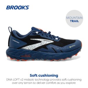 Brooks Men’s Cascadia 17 GTX Waterproof Trail Running Shoe - Black/Blue/Firecracker - 9 Medium