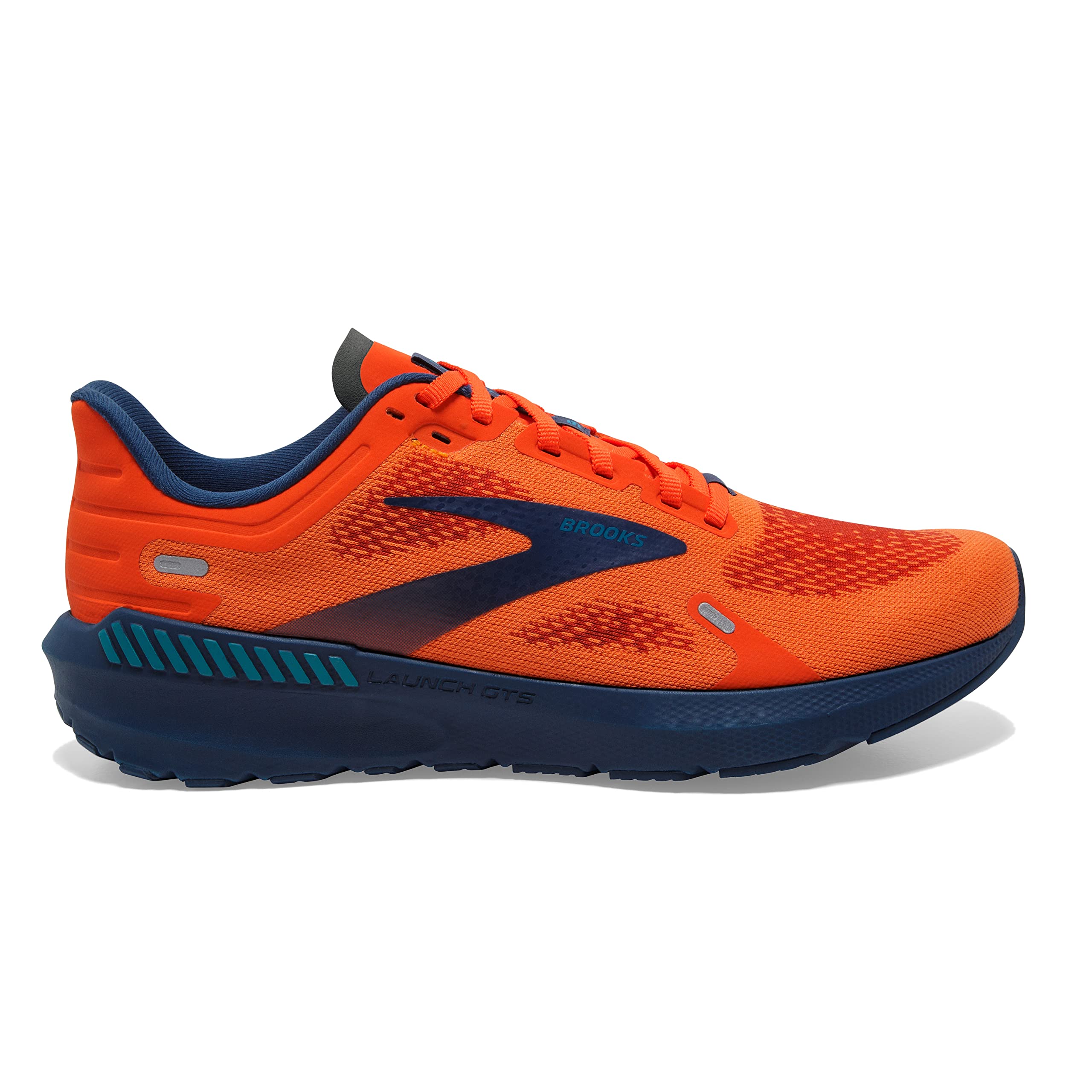 Brooks Men’s Launch GTS 9 Supportive Running Shoe - Flame/Titan/Crystal Teal - 12