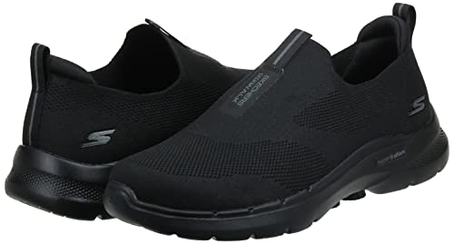 Skechers mens Gowalk 6 - Stretch Fit Slip-on Athletic Performance Walking Shoe, Black, 9 X-Wide US