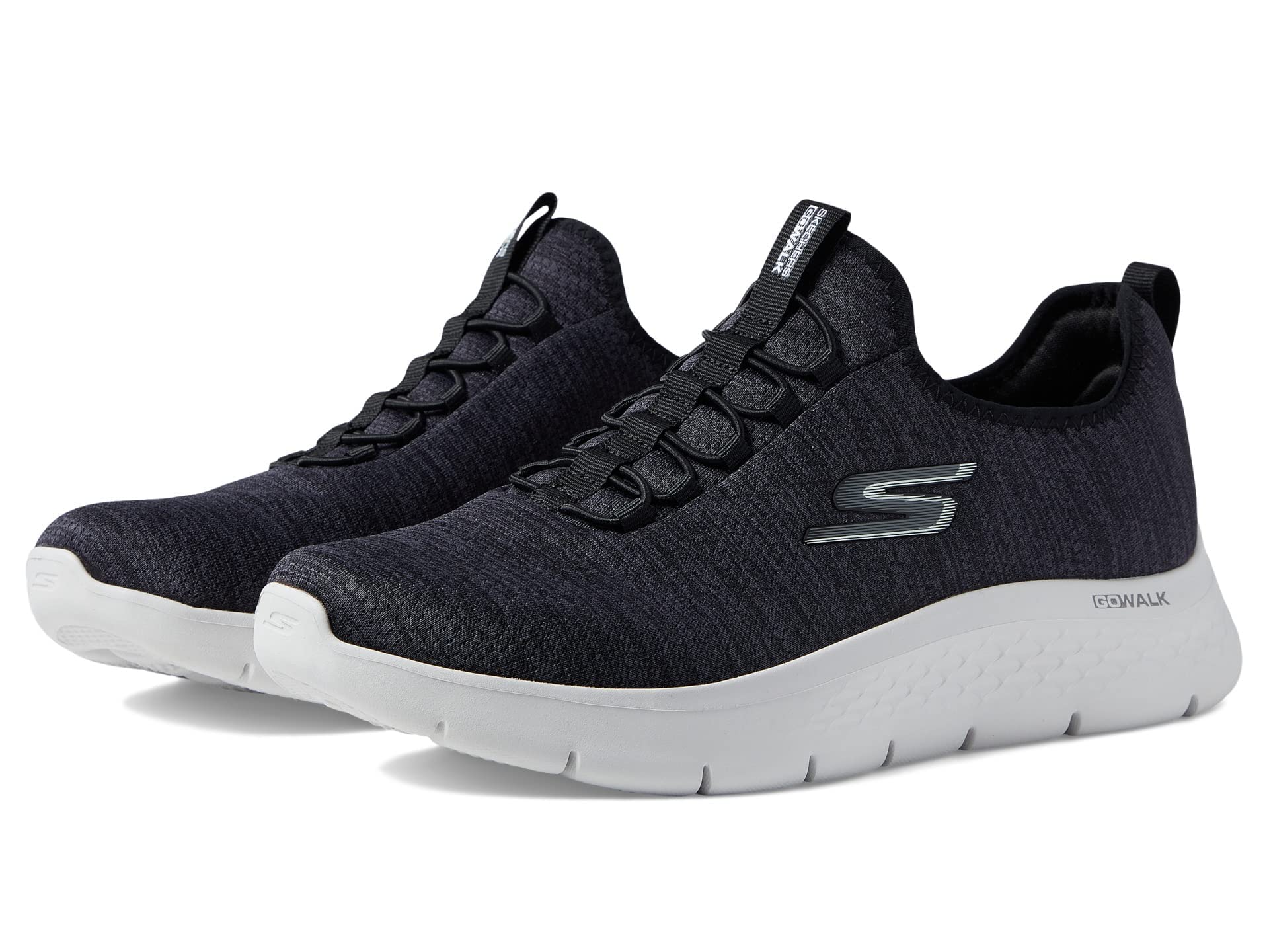 Skechers Men's Gowalk Flex-Athletic Slip-On Casual Walking Shoes with Air Cooled Foam Sneakers, Black/White 2, 9.5