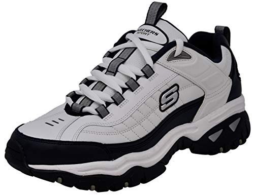 Skechers Men's Energy Afterburn Lace-Up Sneaker, White/Navy, 10