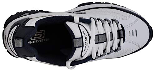 Skechers Men's Energy Afterburn Lace-Up Sneaker, White/Navy, 10