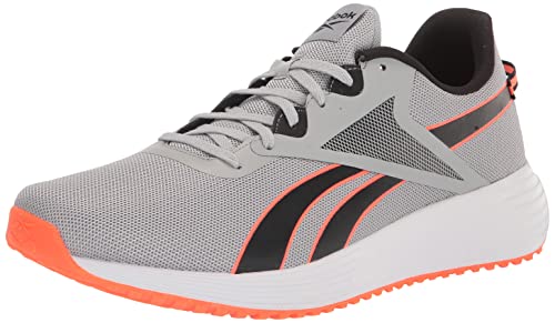 Reebok Men's Lite Plus 3.0 Running Shoe, Pure Grey/Black/Orange Flare, 9