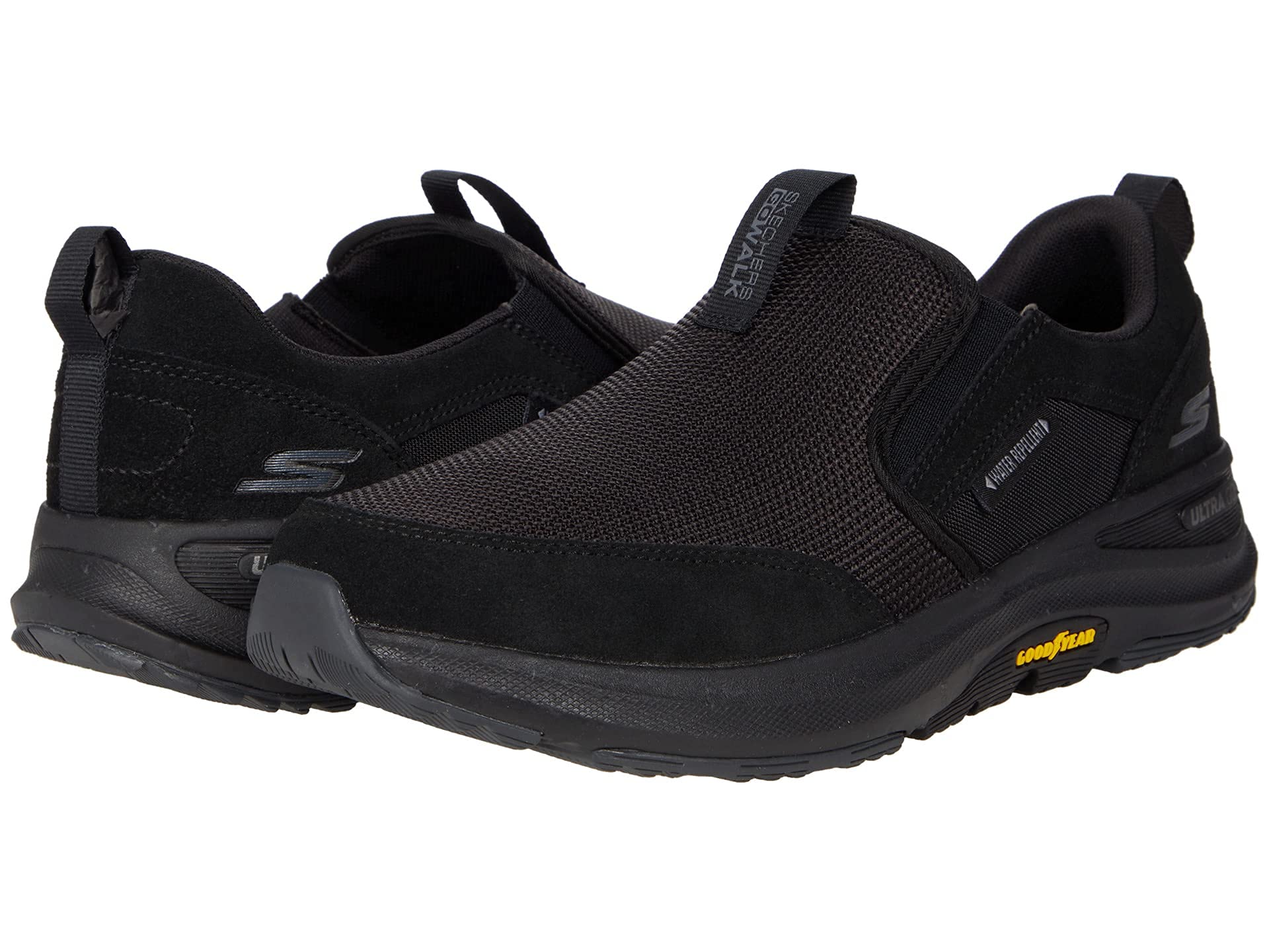 Skechers Men's Go Walk Outdoor-Athletic Slip-On Trail Hiking Shoes with Air Cooled Memory Foam, Black, 10