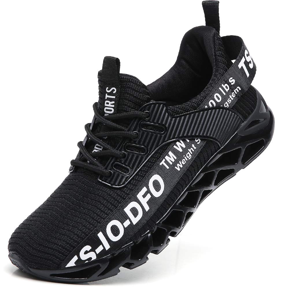 FRSHANIAH Sneakers for Men Slip On Casual Sport Running Shoes Athletic Tennis Walking Shoes Breathable Fashion Gym Runner Jogging Shoes Black Size 11