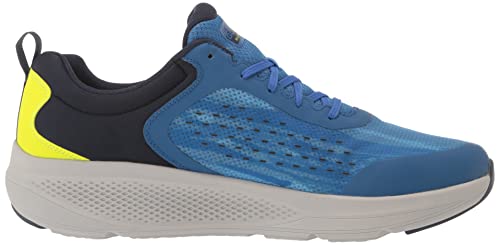 Skechers Men's GOrun Elevate-Lace Up Performance Athletic Running & Walking Shoe Sneaker, Blue/Black/Yellow, 14