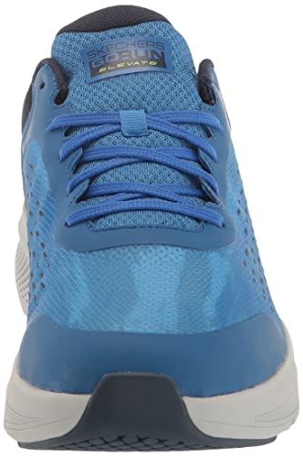 Skechers Men's GOrun Elevate-Lace Up Performance Athletic Running & Walking Shoe Sneaker, Blue/Black/Yellow, 14