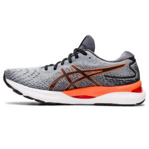 asics men's gel-nimbus 24 running shoes, 11.5, sheet rock/shocking orange