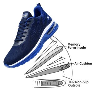 Autper Mens Air Athletic Running Tennis Shoes Lightweight Sport Gym Jogging Walking Sneakers(Darkblue US 11)