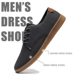 Mens Dress Shoes Sneakers Mesh Oxfords Grey Business Comfort Breathable Loafers Size 11 Casual Minimalist Workout Tennis Flat