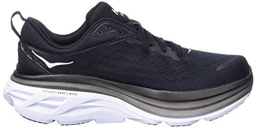 Hoka Men's Bondi 8 Sneaker, Black/White, 10