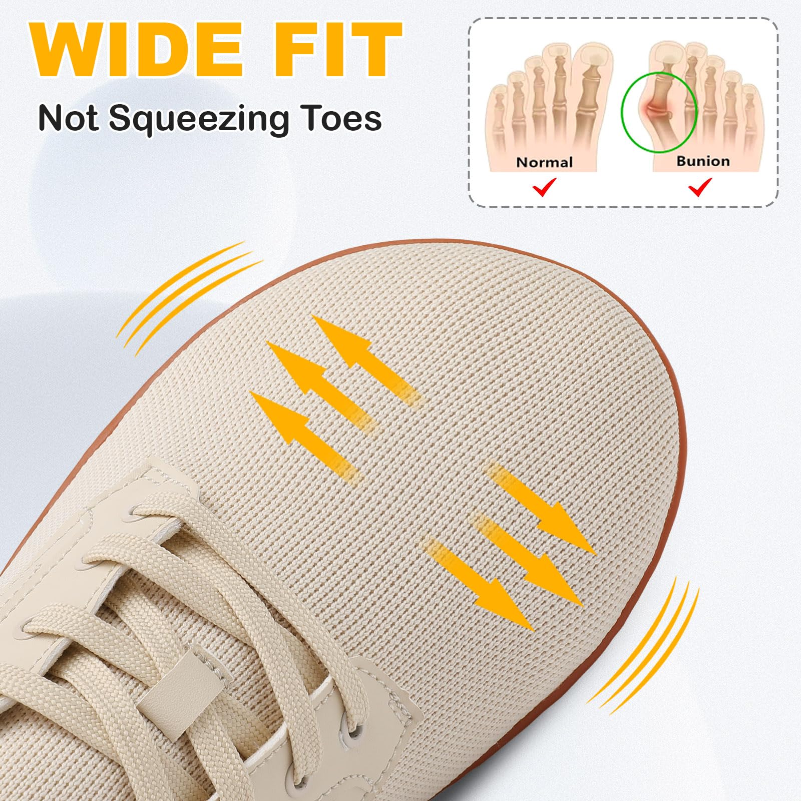 LeIsfIt Mens Dress Shoes Wide Toe Walking Shoes Minimalist Barefoot Shoes Casual Sneakers Breathable Zero Drop Shoes Beige