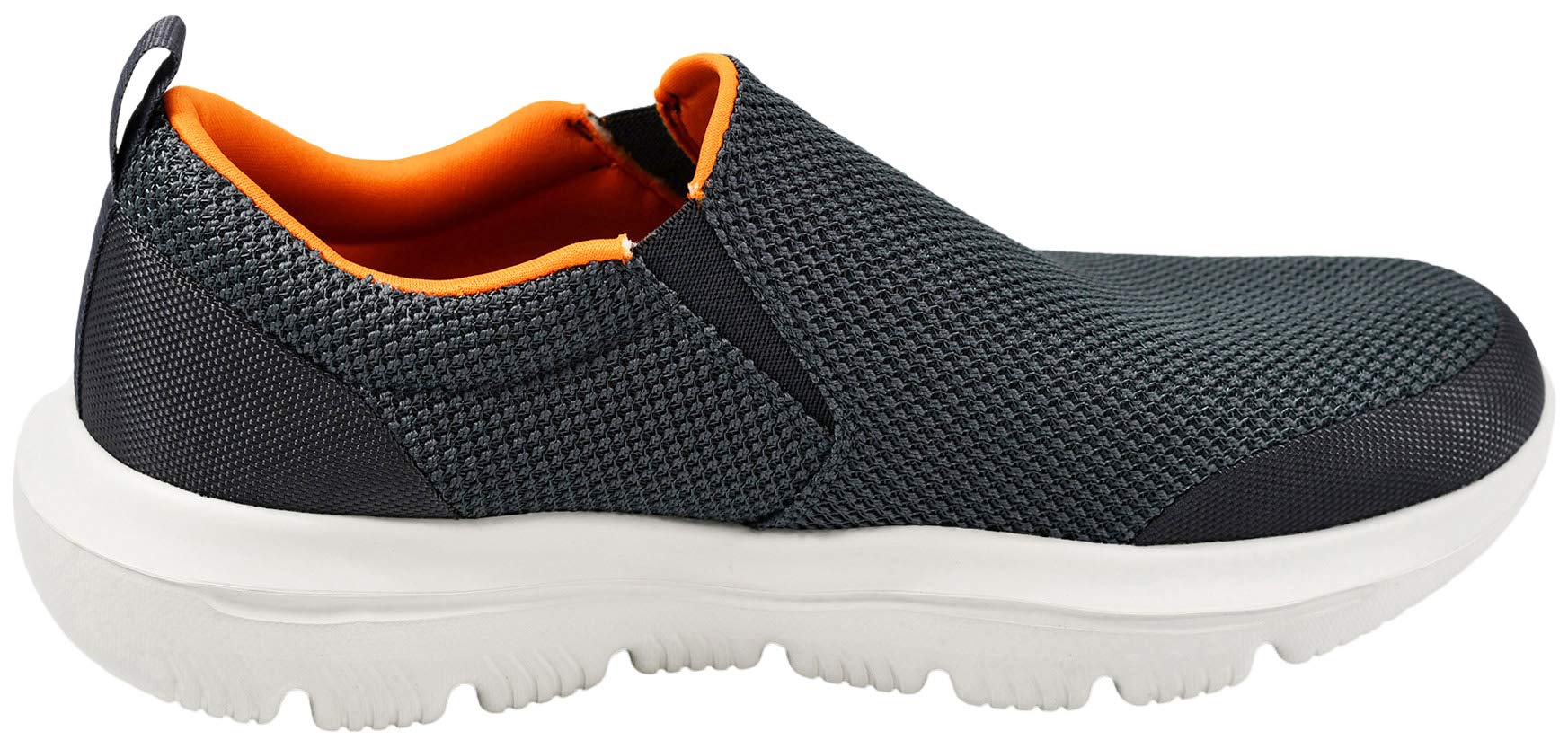 Skechers Men's GO Walk Evolution Ultra-Impeccable Sneaker, Charcoal/Orange, 11 X-Wide