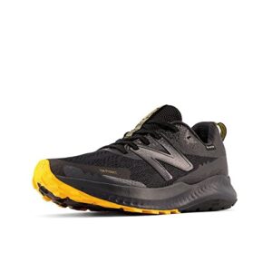 New Balance Men's DynaSoft Nitrel V5 GTX Trail Running Shoe, Black/Vibrant Apricot, 12 X-Wide