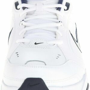 Nike Men's Air Monarch IV Walking Shoes, White/Metallic Silver/Navy, Size 8