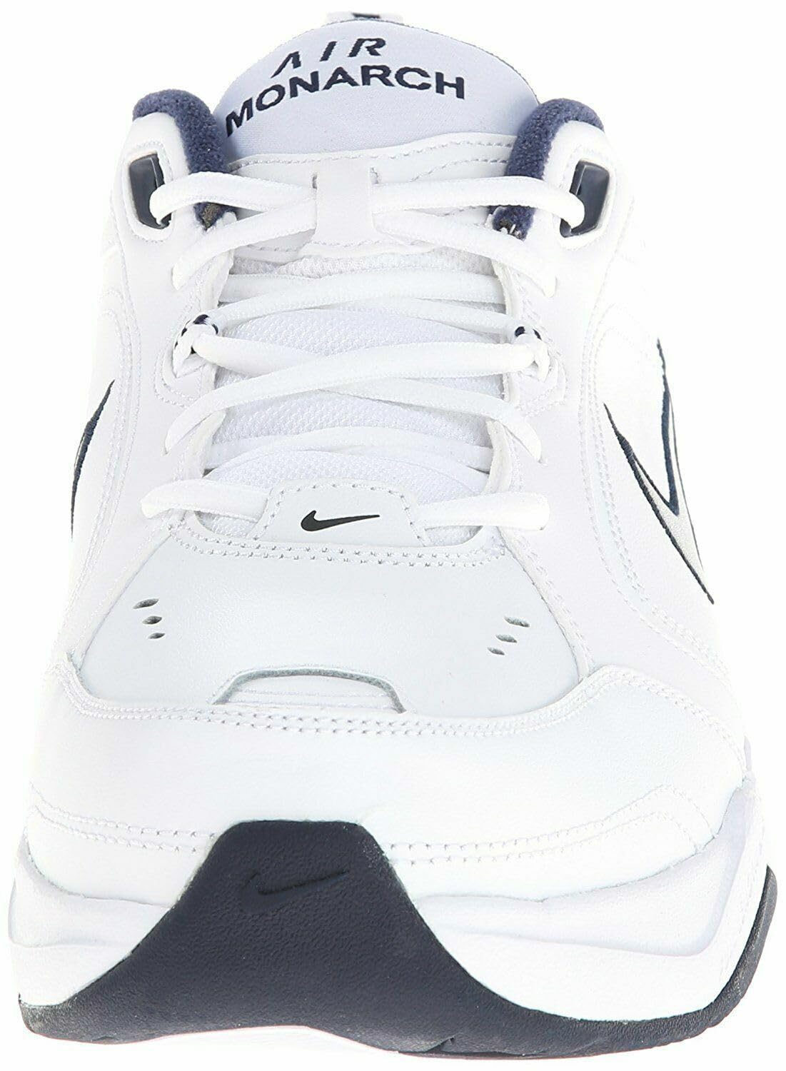 Nike Men's Air Monarch IV Walking Shoes, White/Metallic Silver/Navy, Size 8