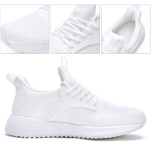 KPP White Sneakers for Men - Slip on Walking Running Tennis Athletic Workout Gym Jogging Lightweight Breathable Memory Foam Casual Shoes Size 11