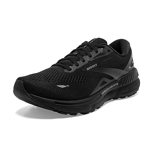 Brooks Men’s Adrenaline GTS 23 Supportive Running Shoe - Black/Black/Ebony - 10 Wide