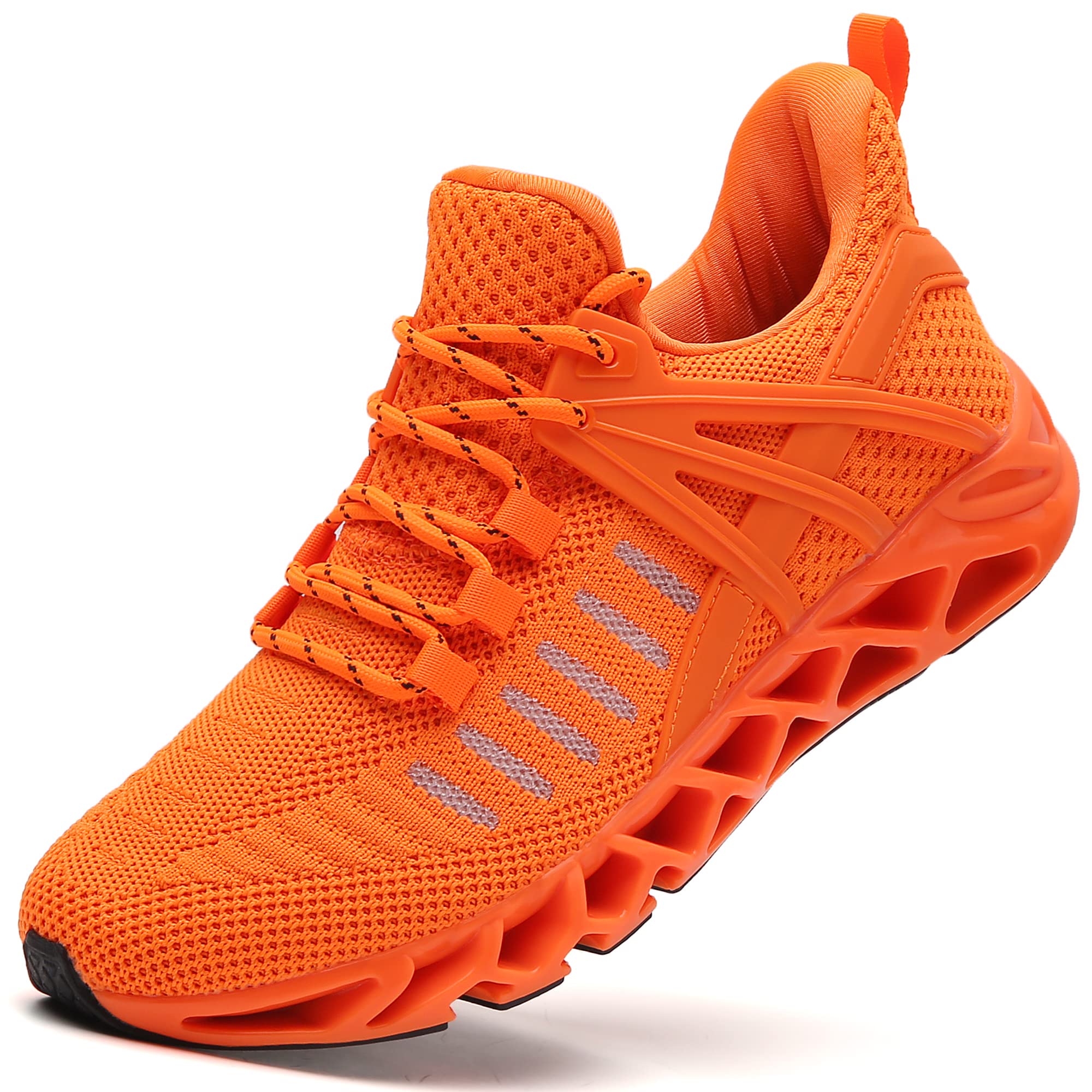 TSIODFO Sneakers for Men Sport Running Shoes Athletic Tennis Walking Shoes Jogging Fashion Sneaker Mesh Breathable Orange Size 8.5