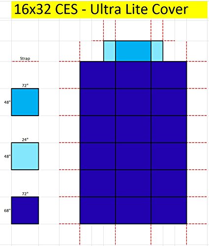 LinerWorld In Ground Safety Cover for 16'x32' Pool Rectangle Winter Pool Cover w/Optional Center End Step – Blue