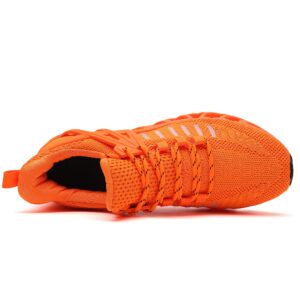 TSIODFO Sneakers for Men Sport Running Shoes Athletic Tennis Walking Shoes Jogging Fashion Sneaker Mesh Breathable Orange Size 8.5