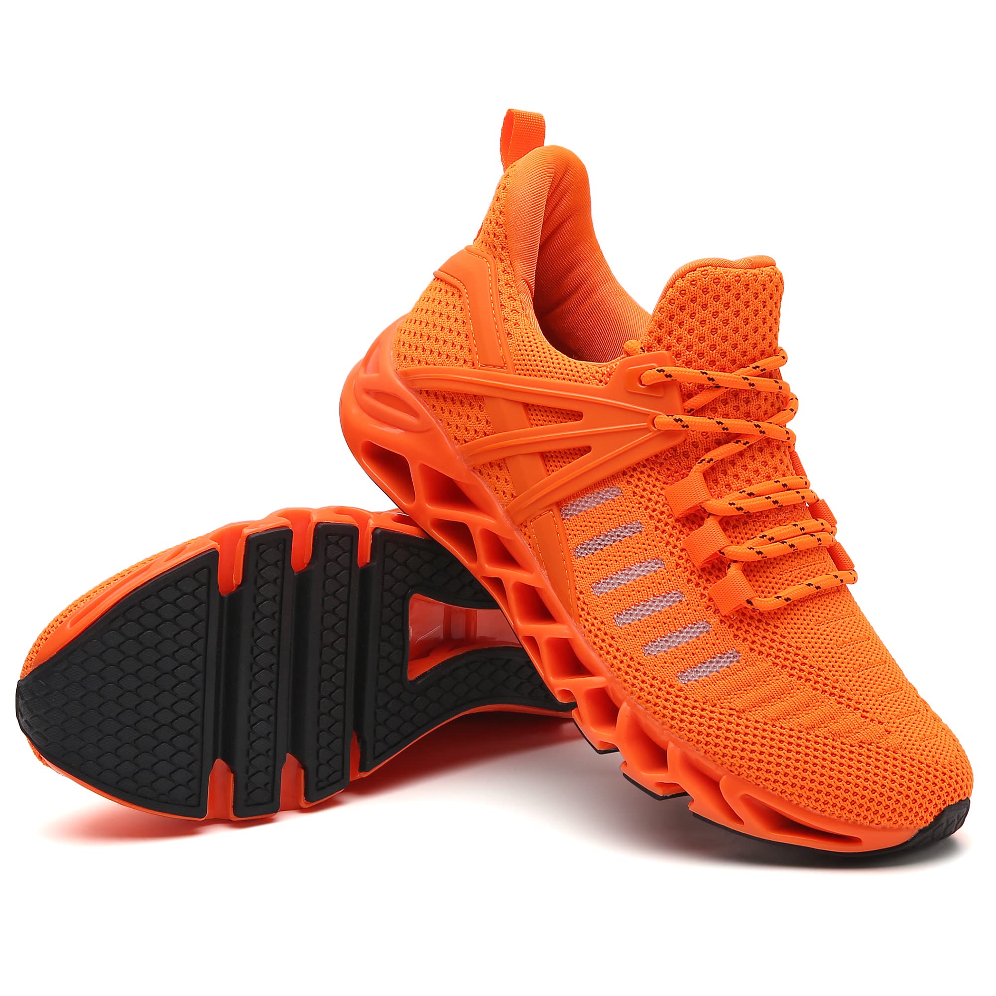 TSIODFO Sneakers for Men Sport Running Shoes Athletic Tennis Walking Shoes Jogging Fashion Sneaker Mesh Breathable Orange Size 8.5