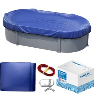 pool cover for oval pool | 16 x 32-ft |extra thick & durable above-ground pool cover | sapphire series of premium cold- and uv-resistant | above-ground pool protection | by yankee