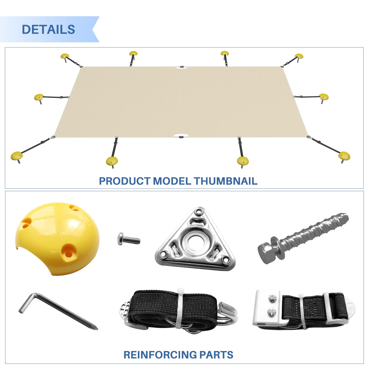 E&K 16'x32' Pool Cover for Inground Pools, Rectangle Winter Pool Cover for Backyard Yard Swimming Pool with Hardware Kit, Beige