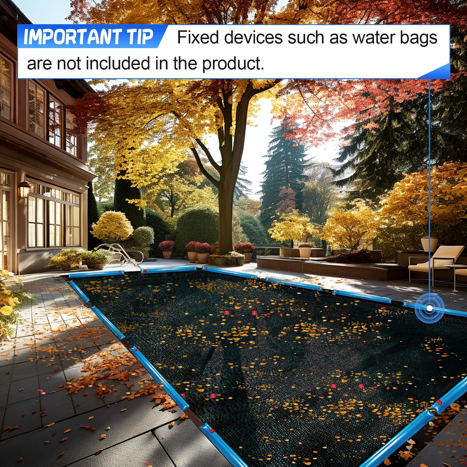 Pool Net Cover - Leaf Netting for 18 * 36ft Inground or above Ground Rectangle Pools, Pond Fine Mesh Screen for Catching Leaves Sunshade (23 * 39ft, Black)