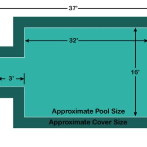 16' x 32' Rectangle with 3' x 8' Center End Step Loop-Loc II Super Dense Mesh In-Ground Pool Safety Cover