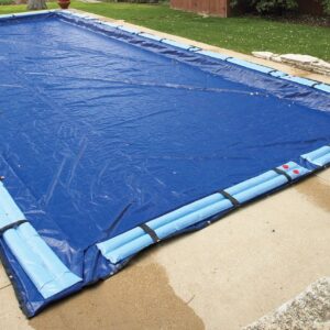 Inground Pool Cover for 16x32 Foot Rectangle Swimming Pool - Super-Duty: 15-Yr with Cover Tubes