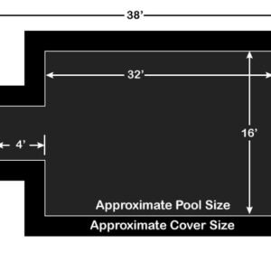 16' x 32' Rectangle with 4' x 8' Center End Step Loop-Loc II Black Super Dense Mesh In-Ground Pool Safety Cover