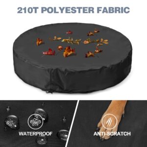 Niubya Round Dog Pool Cover, Foldable Pet Swimming Pool Cover, Waterproof Dustproof and Washable Pool Protective Cover with Drawstring Design