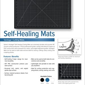 Dahle Vantage 10672 Self-Healing Cutting Mat, 18"x24", 1/2" Grid, 5 Layers for Max Healing, Perfect for Crafts & Sewing, Black