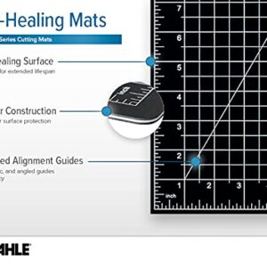 Dahle Vantage 10672 Self-Healing Cutting Mat, 18"x24", 1/2" Grid, 5 Layers for Max Healing, Perfect for Crafts & Sewing, Black