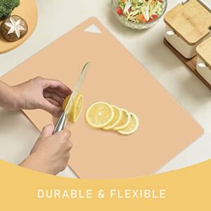 7 Pieces Plastic Flexible Cutting Boards for Kitchen, Non Slip Cutting Mats with Food Icons, Easy-Grip Handles, BPA- Free, 15"x12"