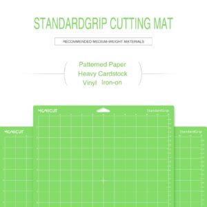 Monicut 12x12 Standardgrip Cutting Mat for Cricut Maker 3/Maker/Explore 3/Air 2/Air/One, 3 Pcs Non-Slip Flexible Green Cutting Mats for Crafts, Quilting, Sewing and all Arts