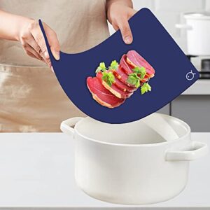 WK Plastic Flexible Cutting Boards for Kitchen Set of 4, Colored Cutting Board Mats with Food Icons, Non-Slip Cutting Mats, BPA Free, Dishwasher Safe