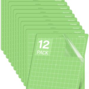 Gwybkq Cutting Mat for Cricut Maker 3/Maker/Explore 3/Air 2/Air/One 12 Pack 12x12 Cut Mats Replacement Accessories Adhesive Sticky Green Cricket Standard Card