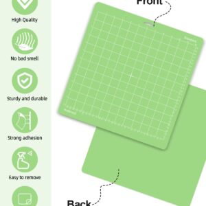 Gwybkq Cutting Mat for Cricut Maker 3/Maker/Explore 3/Air 2/Air/One 12 Pack 12x12 Cut Mats Replacement Accessories Adhesive Sticky Green Cricket Standard Card