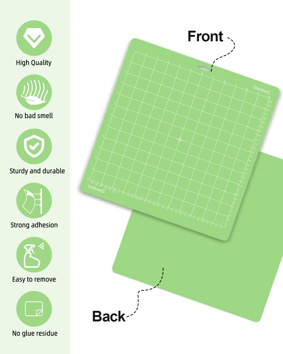 Gwybkq Cutting Mat for Cricut Maker 3/Maker/Explore 3/Air 2/Air/One 12 Pack 12x12 Cut Mats Replacement Accessories Adhesive Sticky Green Cricket Standard Card