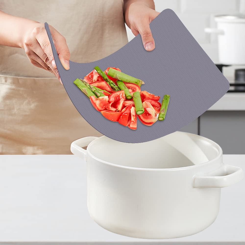 Plastic Cutting Boards for Kitchen, WK Small Flexible Cutting Board Set of 5, Non Slip Cutting Mats for Meat, BPA Free, Dishwasher Safe, Mini Size