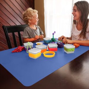 MonsterMat 36x24 Inch Extra Large Silicone Table Protector Craft Mat for Painting, Clay, Projects, Arts and Crafts and More. Easy Clean Up and Rolls for Storage. Largest Mat Available. (Blue)