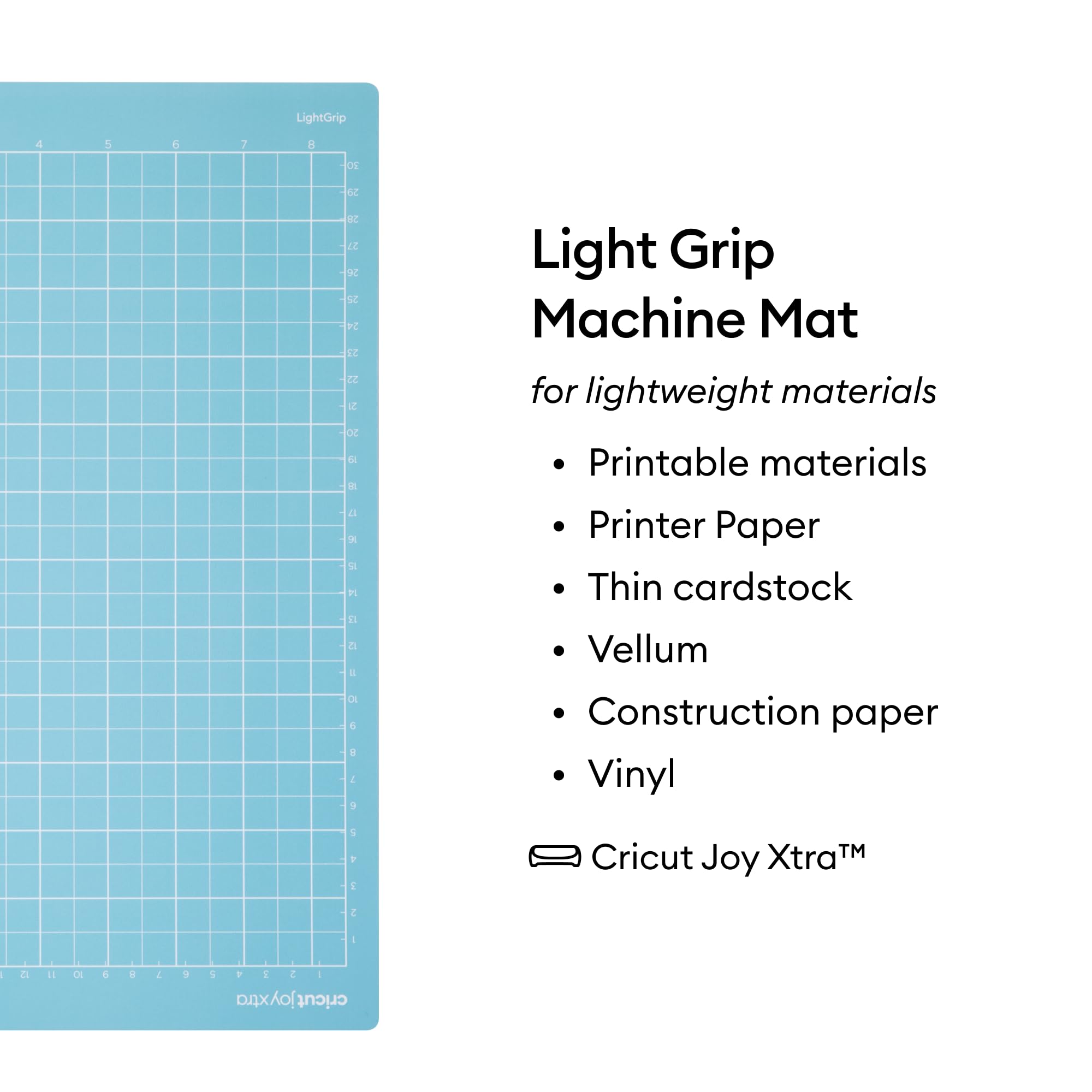 Cricut Light Grip Cutting Mat 8.5in x 12in, Reusable Cutting Mats for Crafts, Use with Printer Paper, Vellum, Light Cardstock & More, Blue