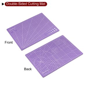 HARFINGTON A4 Self-Healing Cutting Mat 12"x9" Double-Sided Craft Cutting Board for DIY Art Work Sewing Cutting, Purple