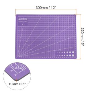 HARFINGTON A4 Self-Healing Cutting Mat 12"x9" Double-Sided Craft Cutting Board for DIY Art Work Sewing Cutting, Purple