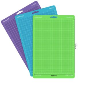 REALIKE 8.5”x12” Cutting Mat for Cricut Joy Xtra (StandardGrip, LightGrip, StrongGrip 3 Mats), Variety Adhesive Cutting mats for Cricut Joy Xtra Accessories