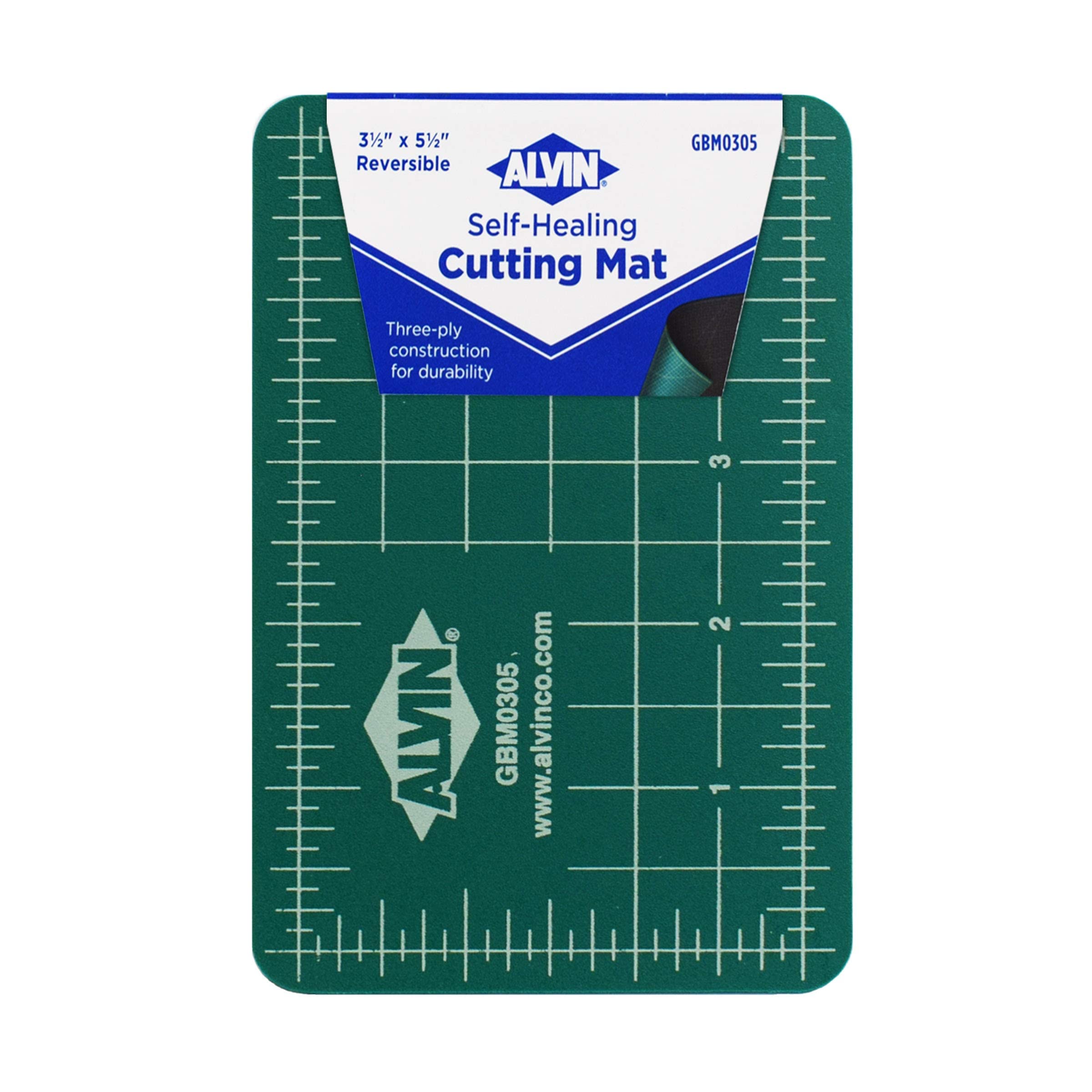 ALVIN GBM Series Professional Self-Healing Cutting Mat, Green/Black Double-Sided, Rotary Cutting Board for Crafts, Sewing, Fabric - 3.5 x 5.5 inches​