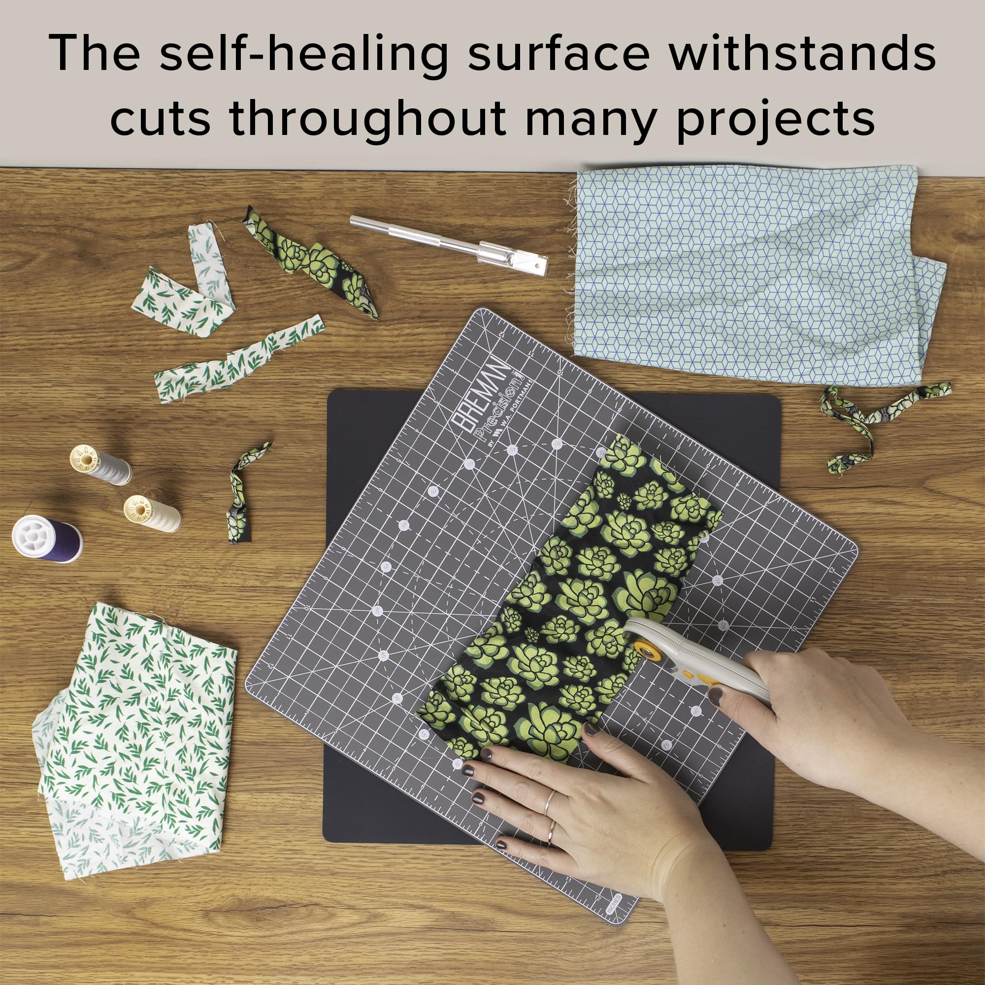 WA Portman Rotating Self Healing Cutting Mat Set - 13x13 Inch Rotating Cutting Mat for Sewing - Quilting Cutting Mats - Rotary Cutter Mat - Rotating Cutting Mat For Quilting - Rotary Cutting Mat